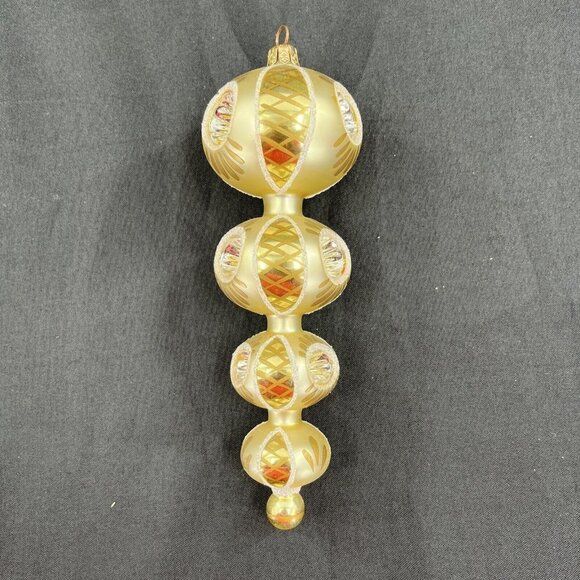 Four Graduated Reflector Ball Spin Ornament Glittered RARE  1A - Picture 11 of 13